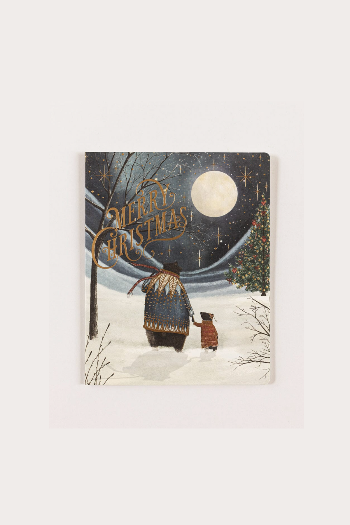 Merry Christmas Starry Night Bears Christmas Card