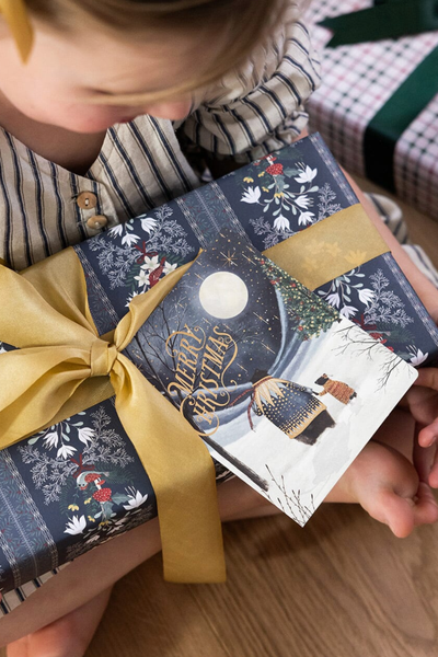 Merry Christmas Starry Night Bears Christmas Card