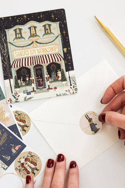 Santas Toy Workshop Christmas Card
