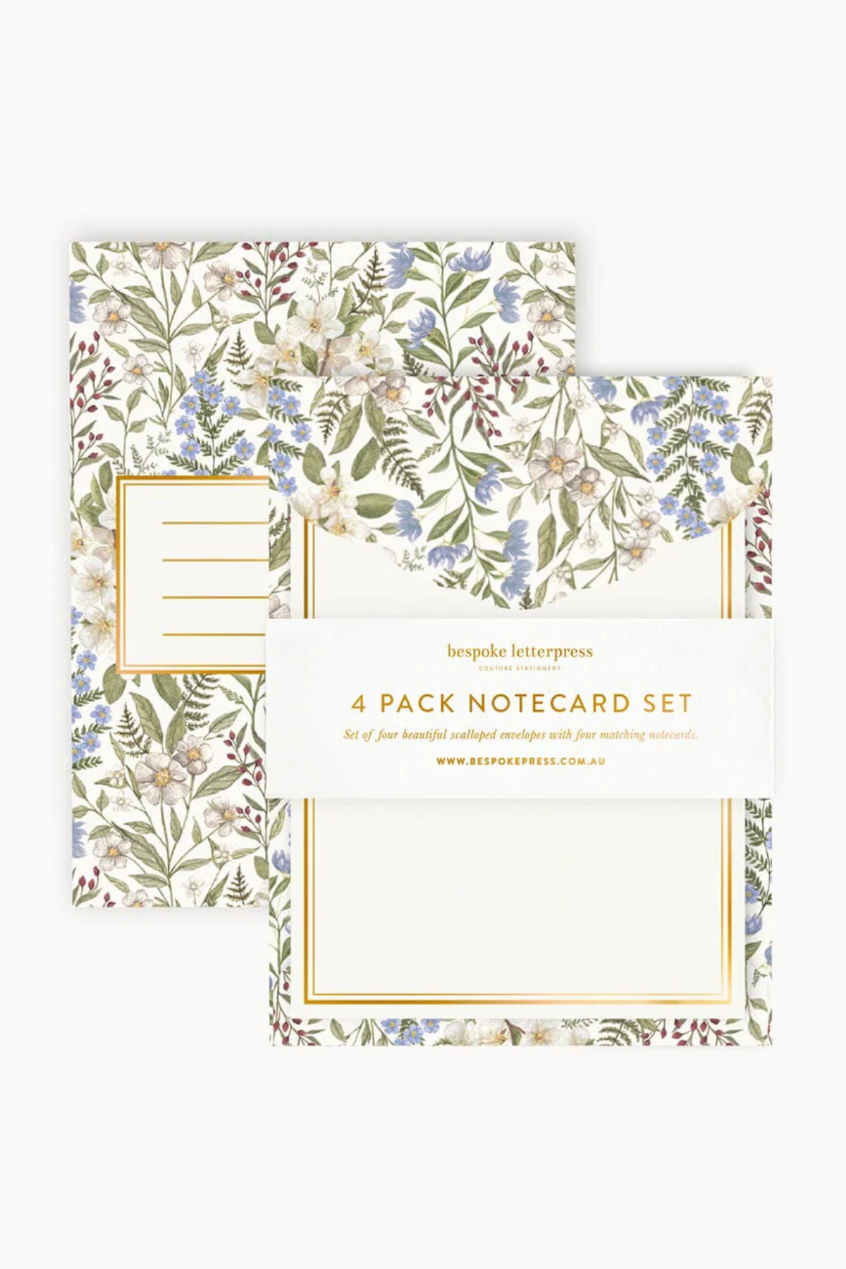 Forget Me Not Notecard Set 4pk