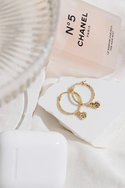 Betsy Gold Clear Earring
