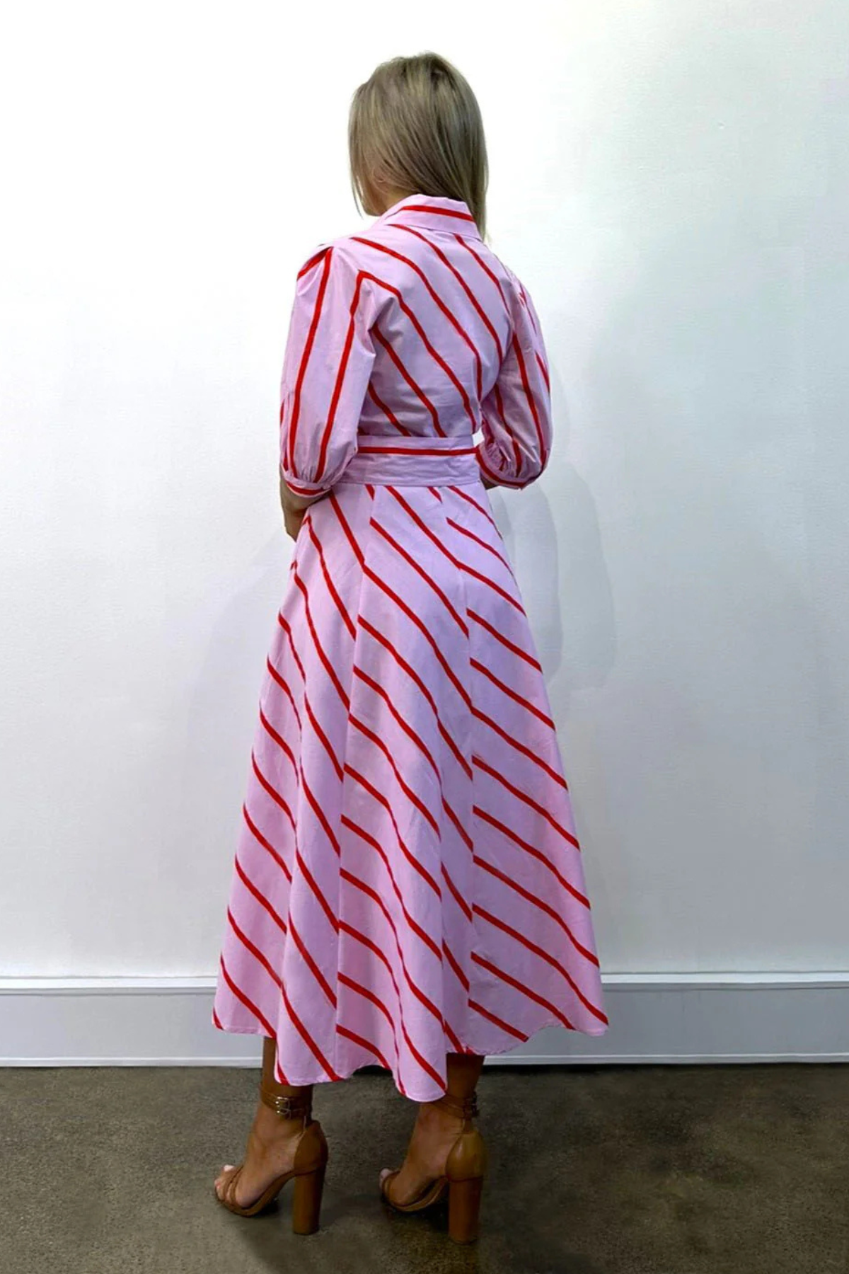 Bianca Dress Pink Stripe