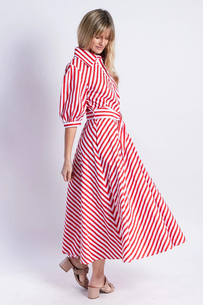 Bianca Dress Red Stripe