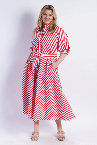 Bianca Dress Red Stripe