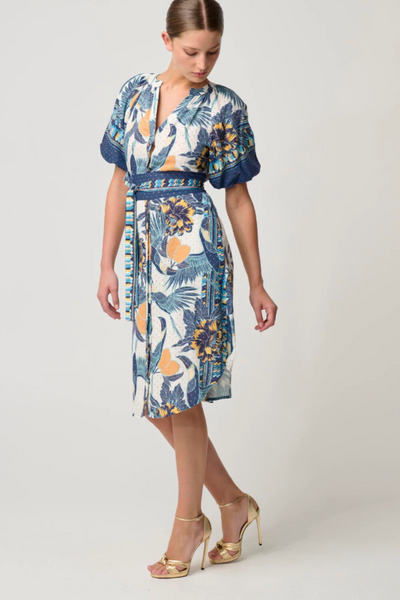 Bijou Linen Viscose Dress Tukano Print