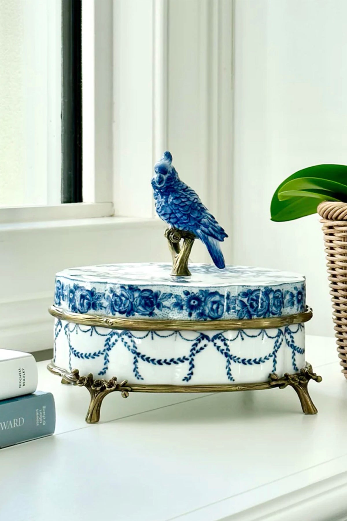 Blue Parrot Trinket Box