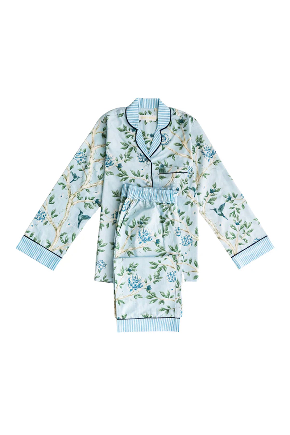 Blue Shirley Chinoiserie Long Sleeve Pyjama Set