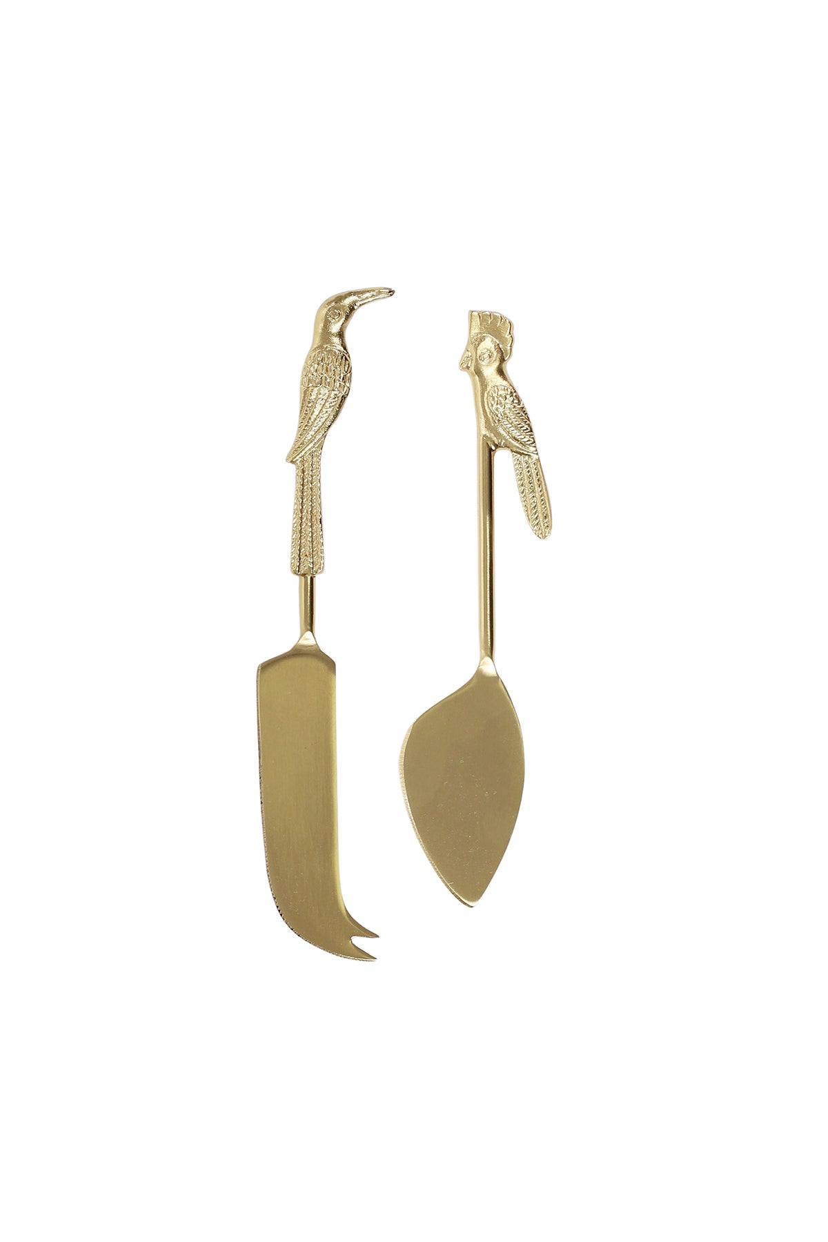 Parrot Brass Cheese Knives