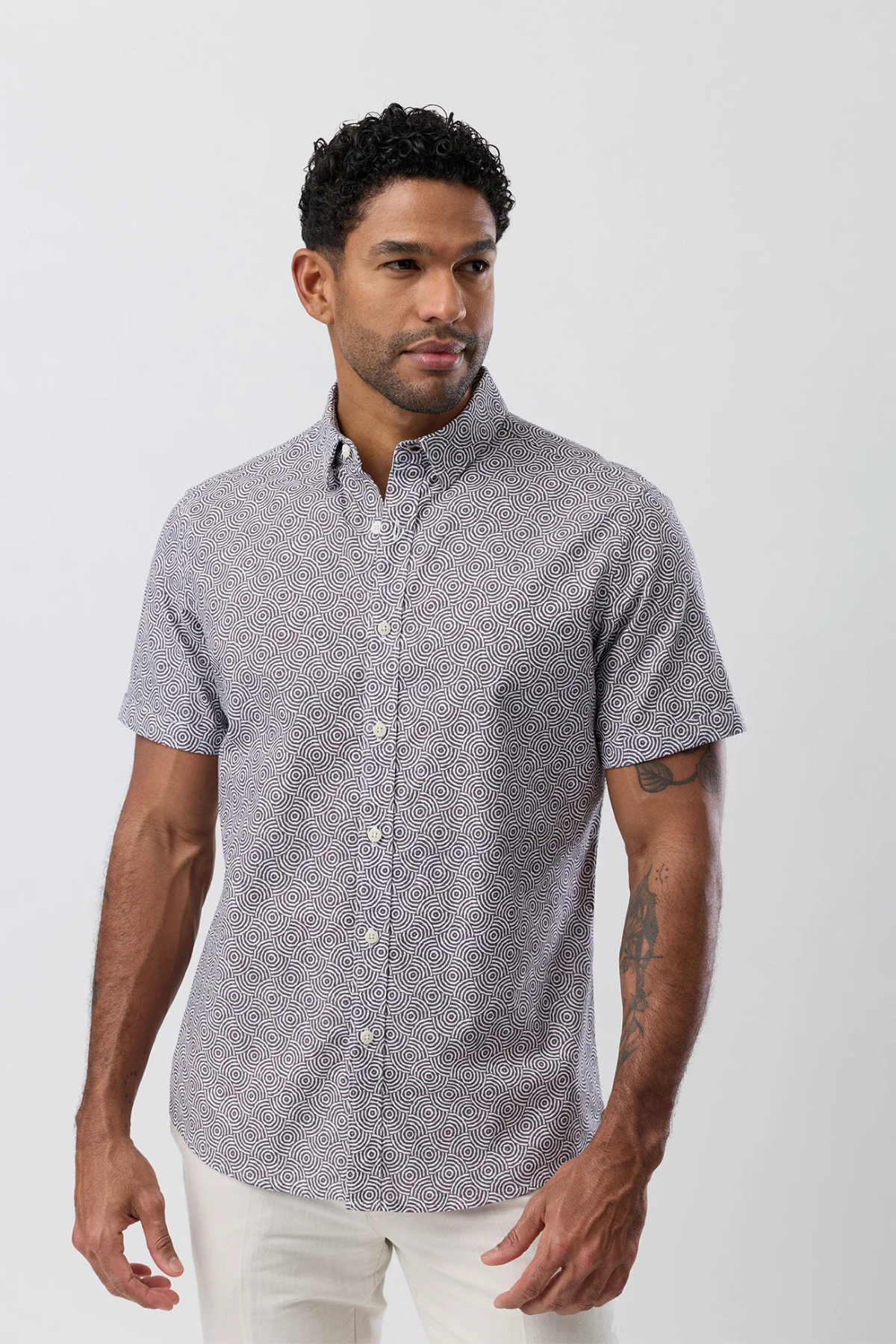 Casual Shirt Short Sleeve Brown