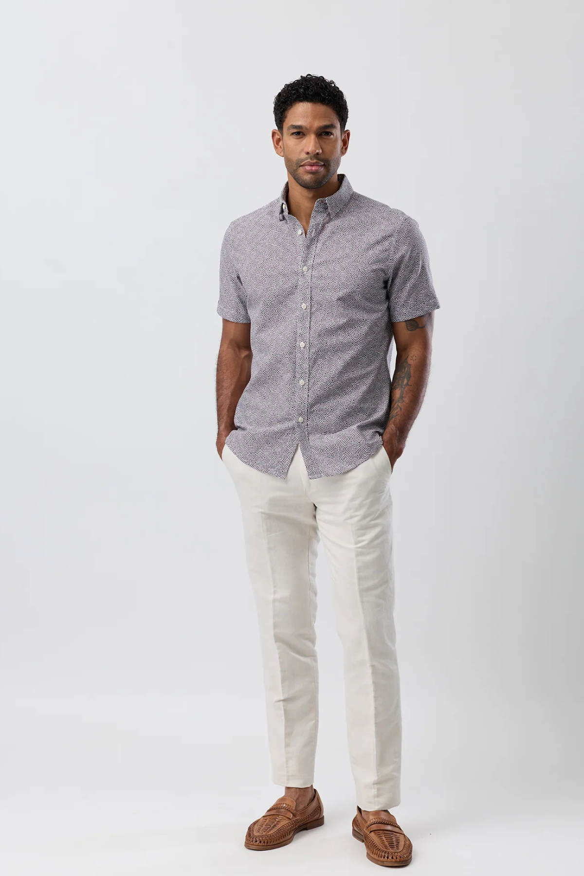 Casual Shirt Short Sleeve Brown