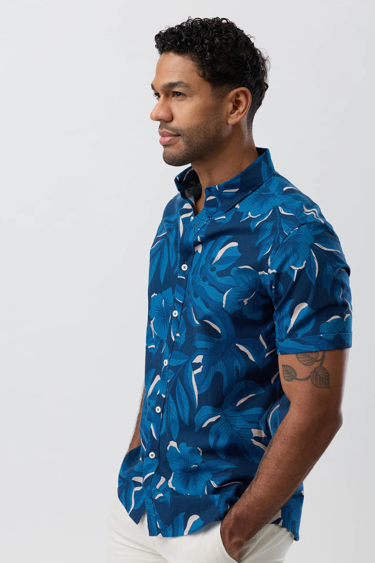 Casual Shirt Short Sleeve French Navy