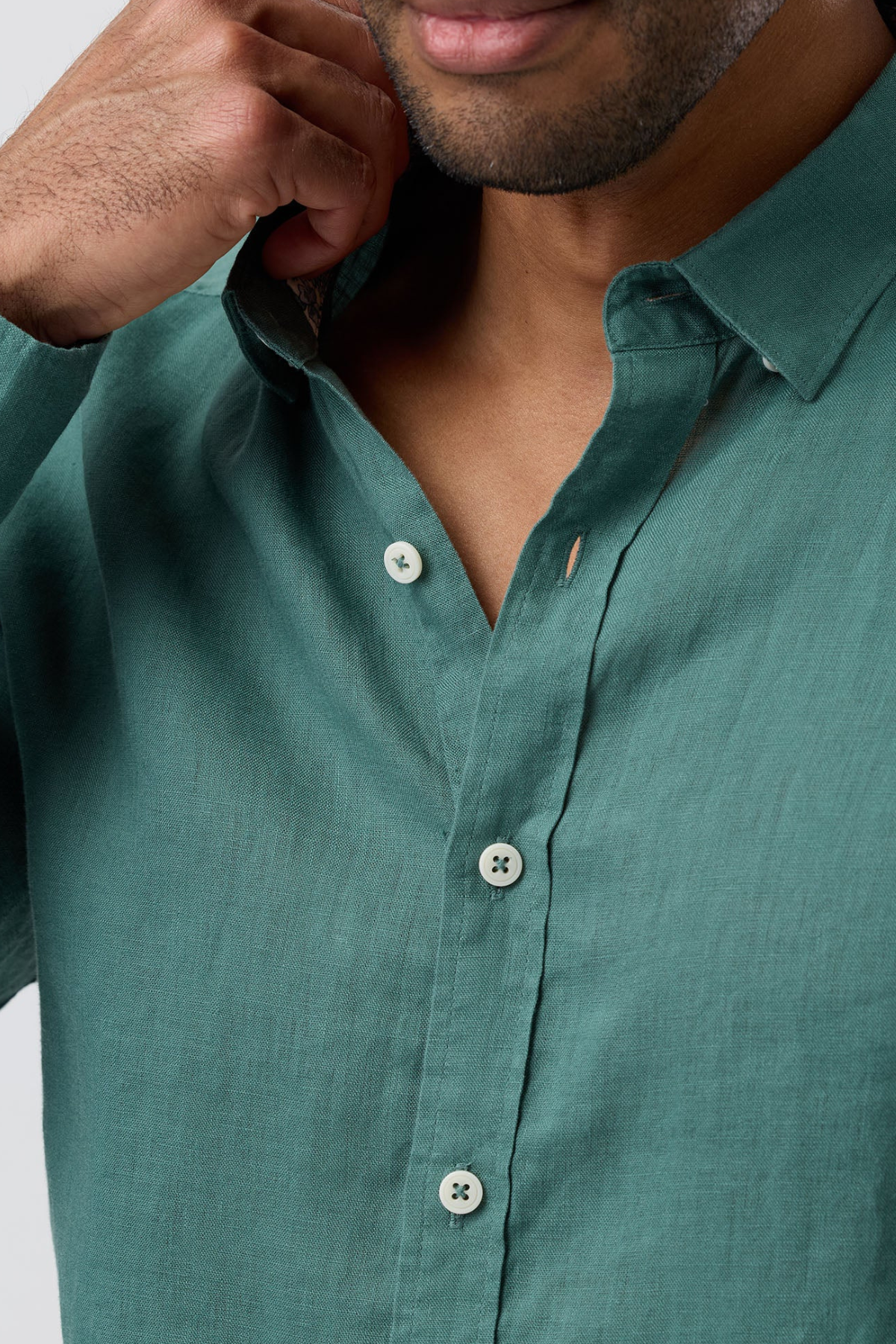 Linen Casual Long Sleeve Green