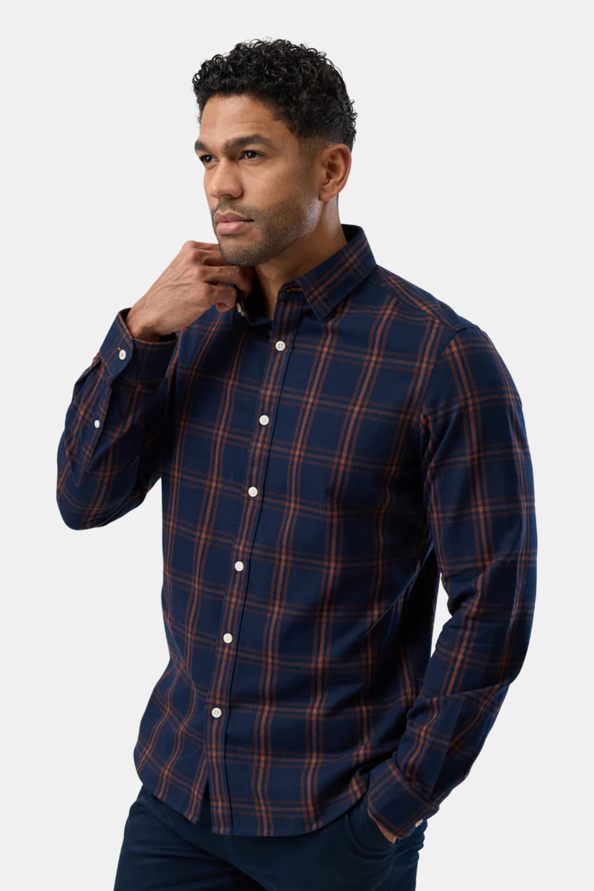 Casual Shirt Navy Plaid