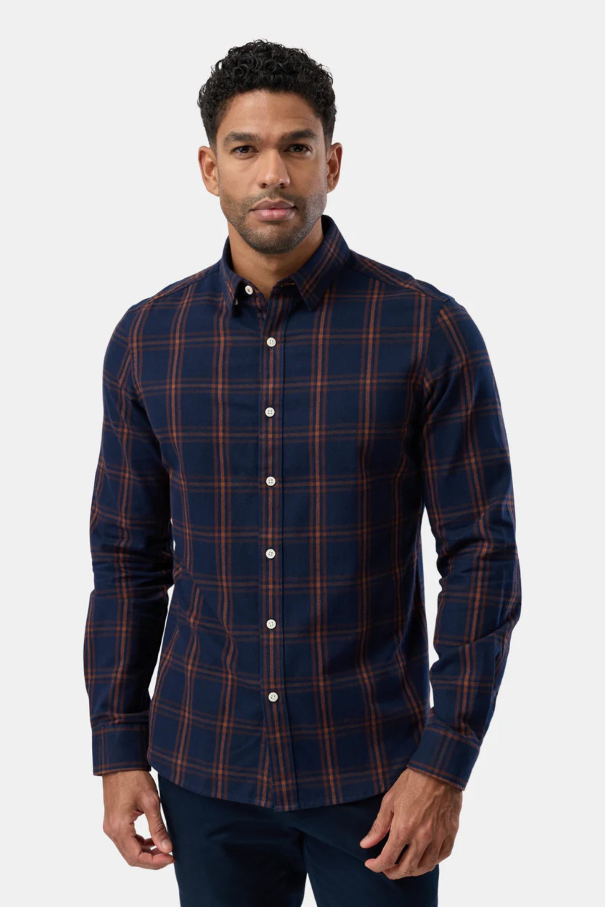 Casual Shirt Navy Plaid