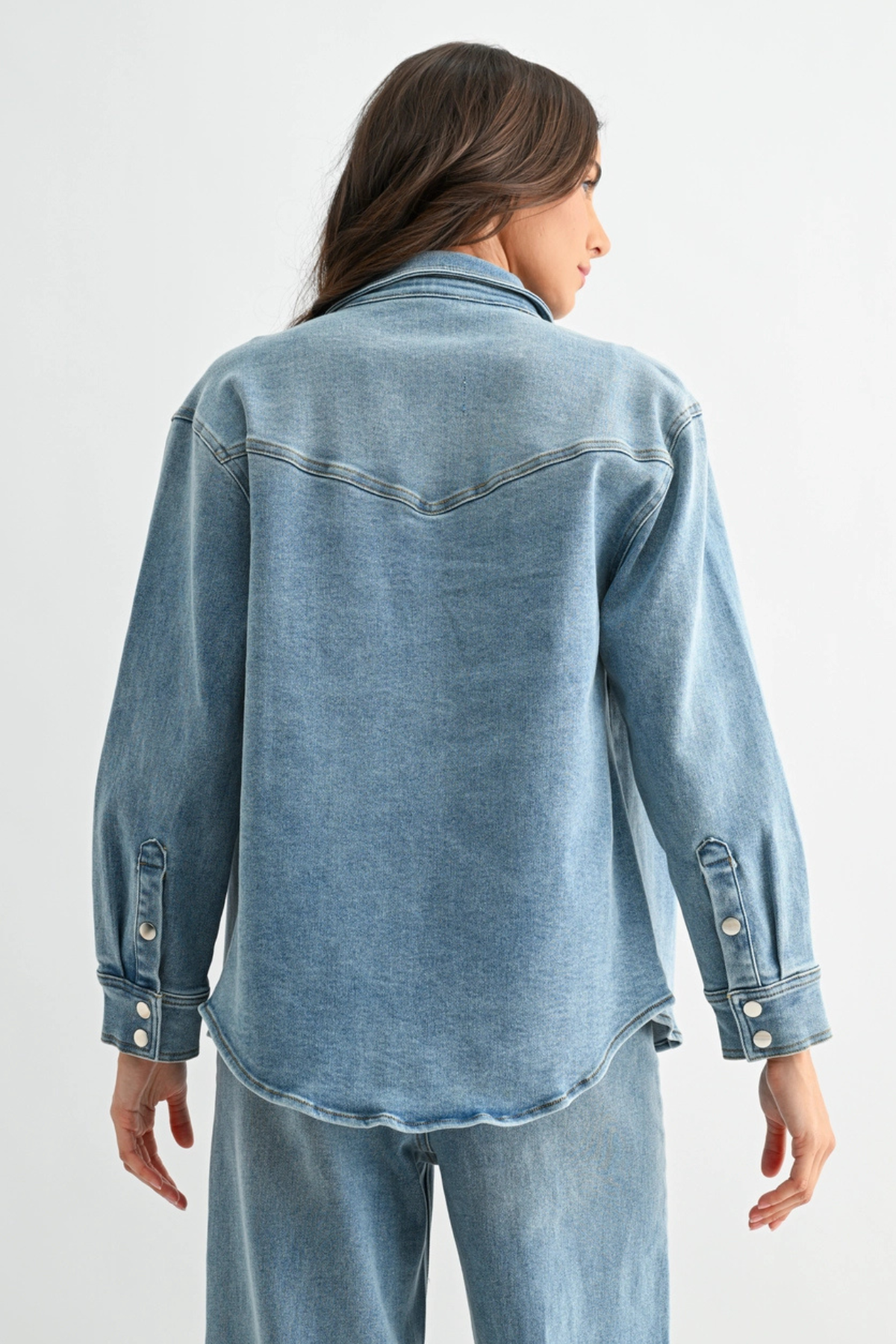 Horse Studded Western Denim Shirt