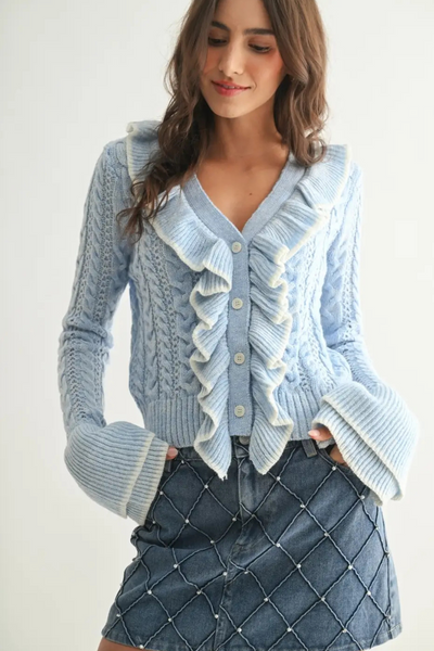 Camellia Ruffle Cardigan