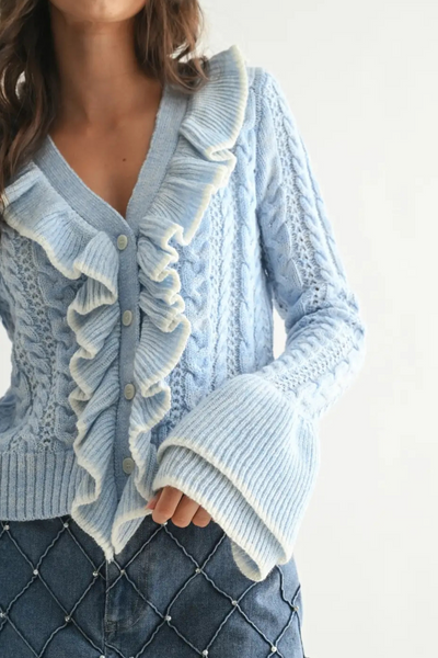Camellia Ruffle Cardigan