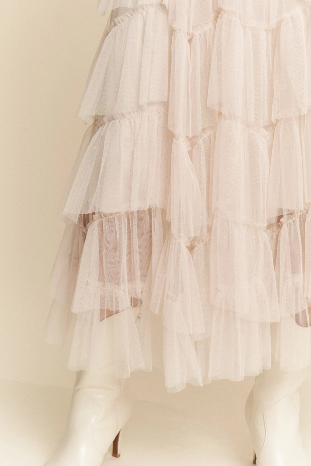 Tiered Ruffle Midi Skirt