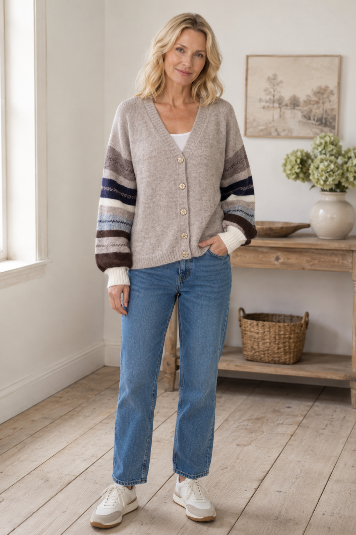 Cate Cardigan Multi Stripe