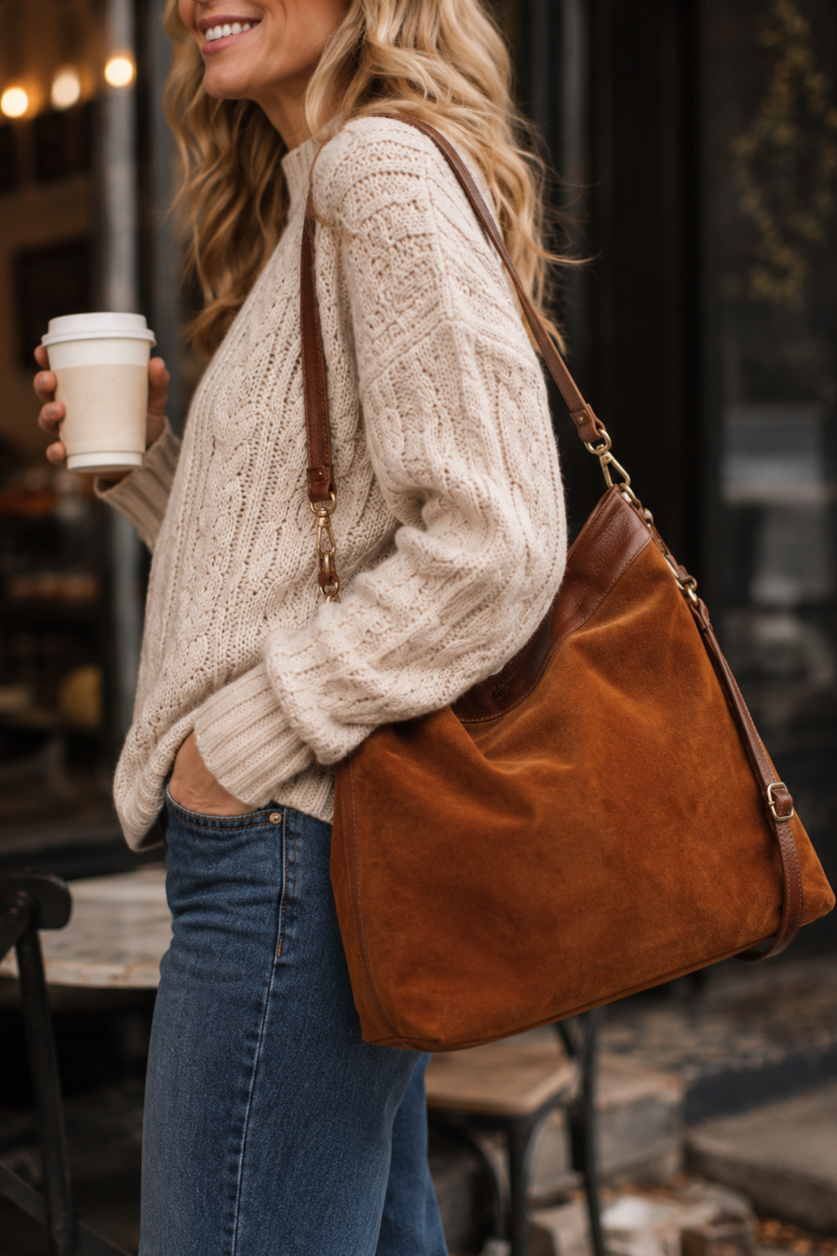 Celina Suede Bag Camel
