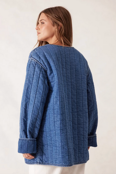 Comfy Quilted Jacket Fresh Indigo