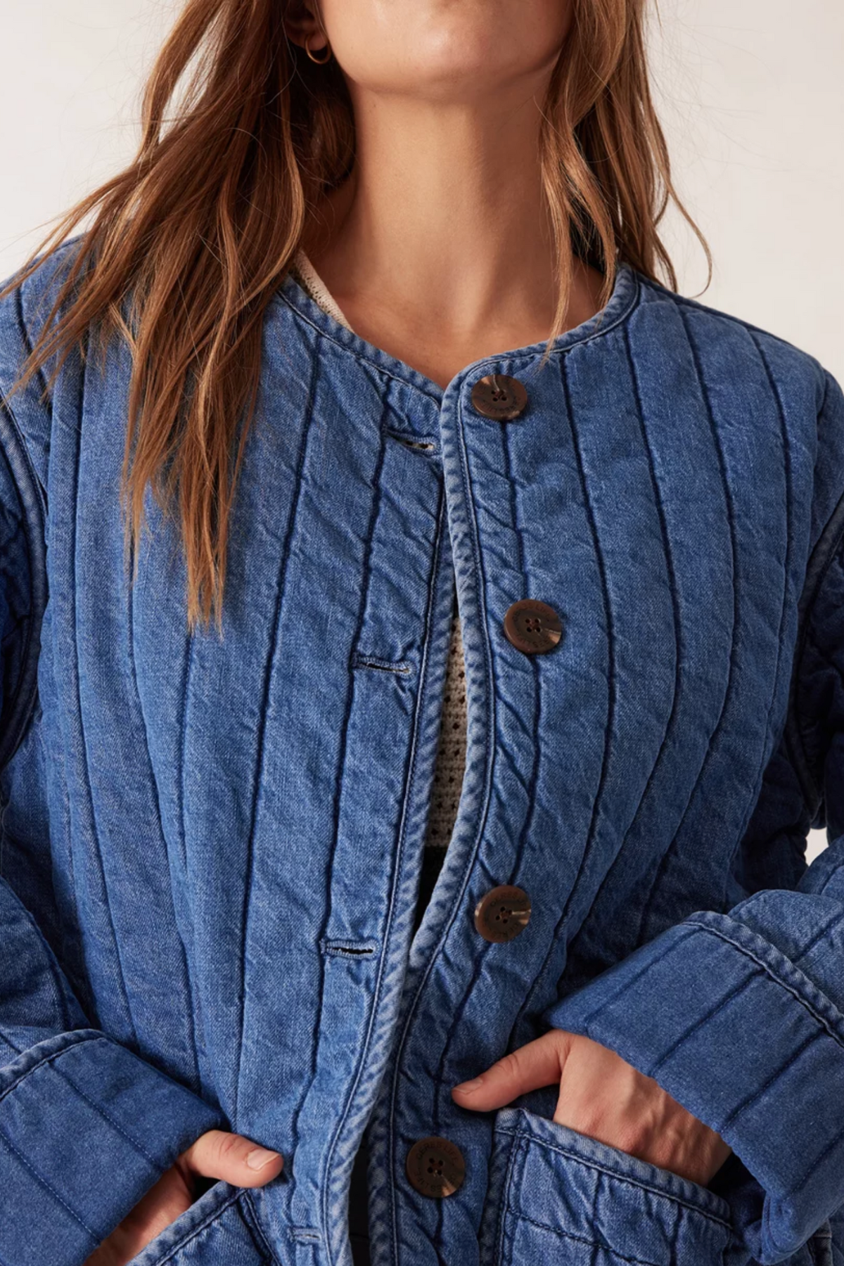 Comfy Quilted Jacket Fresh Indigo