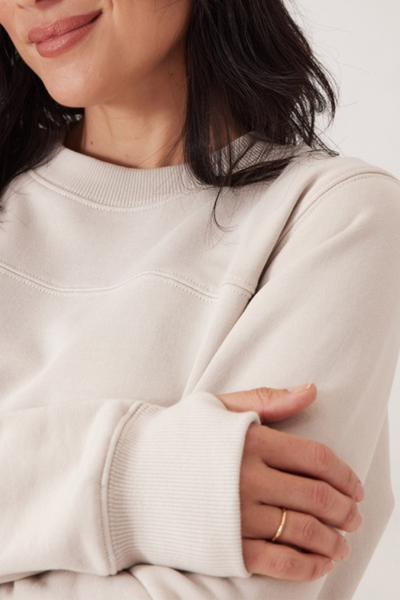 Seamed Fleece Top Almond