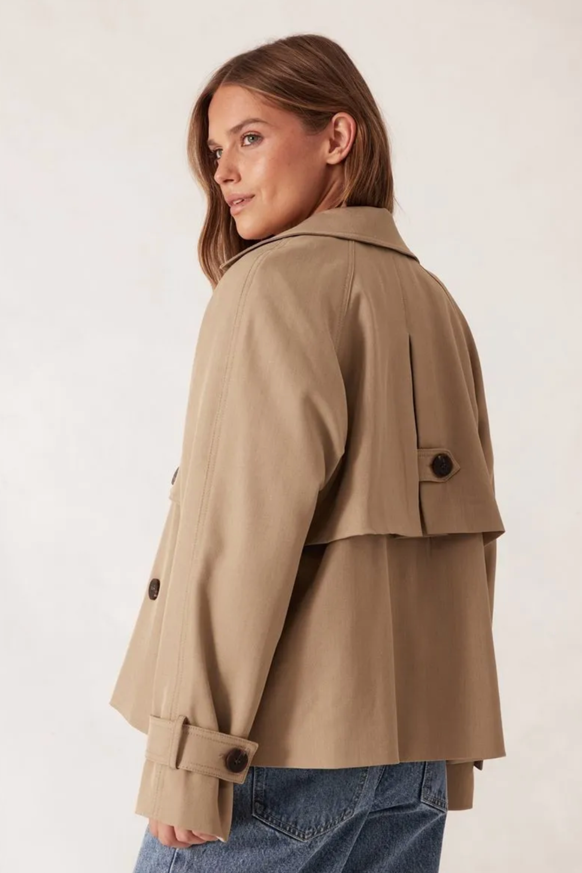 Short Trench Coat Taupe