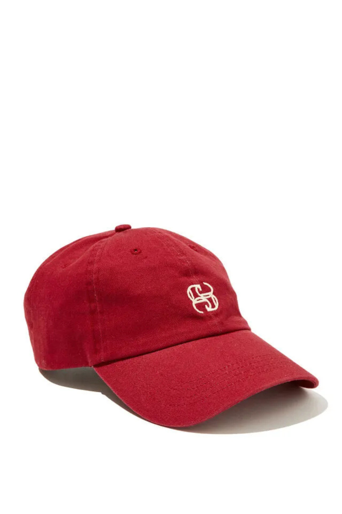 Pip Everyday Cap Deep Red Ecru Stitch