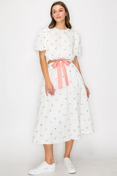 Cherry Cherry Crop Top With Bow