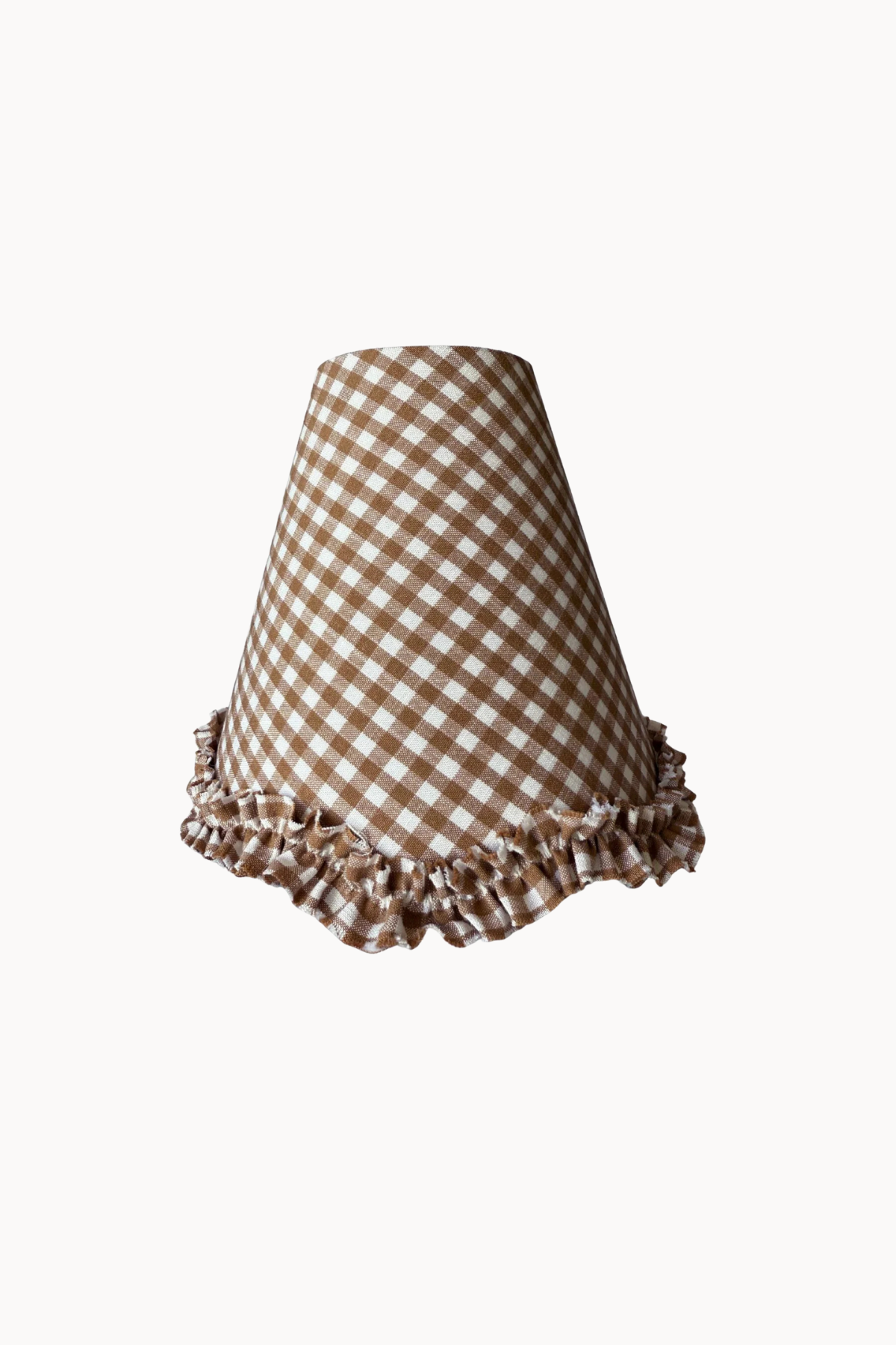 Chocolate Gingham Scallop Ruffle Lamp Shade