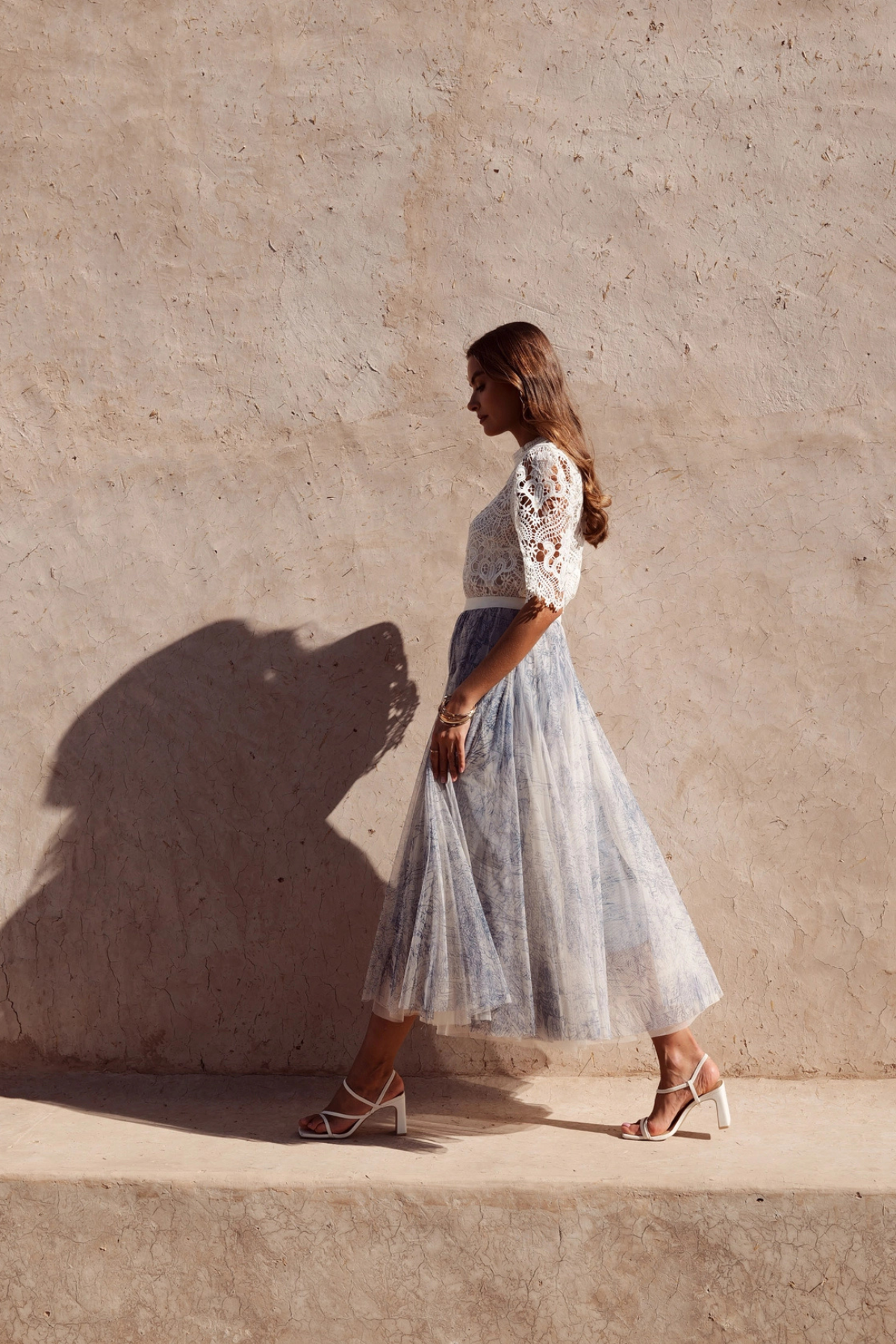 Toile de Jouy Tulle Skirt