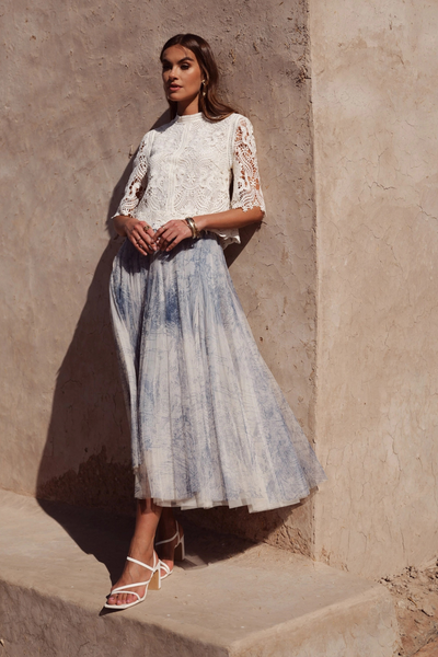 Toile de Jouy Tulle Skirt