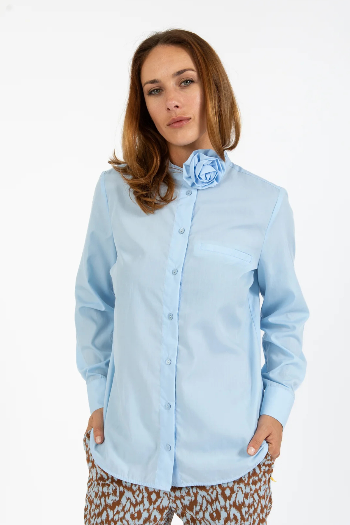 Blouse with Rose Necklace