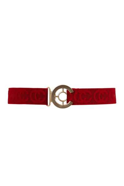 Elastic Logo Belt Scarlet Red