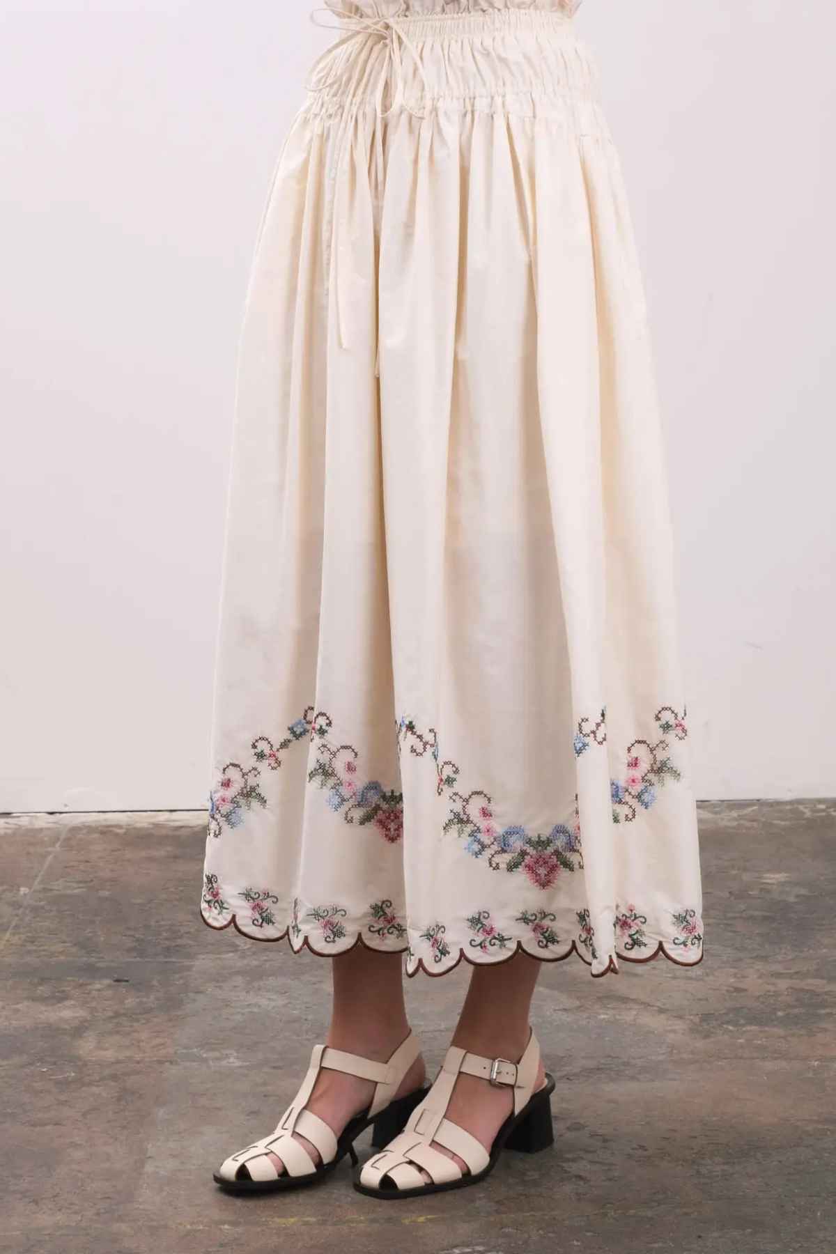 Cross Stitch Floral Skirt