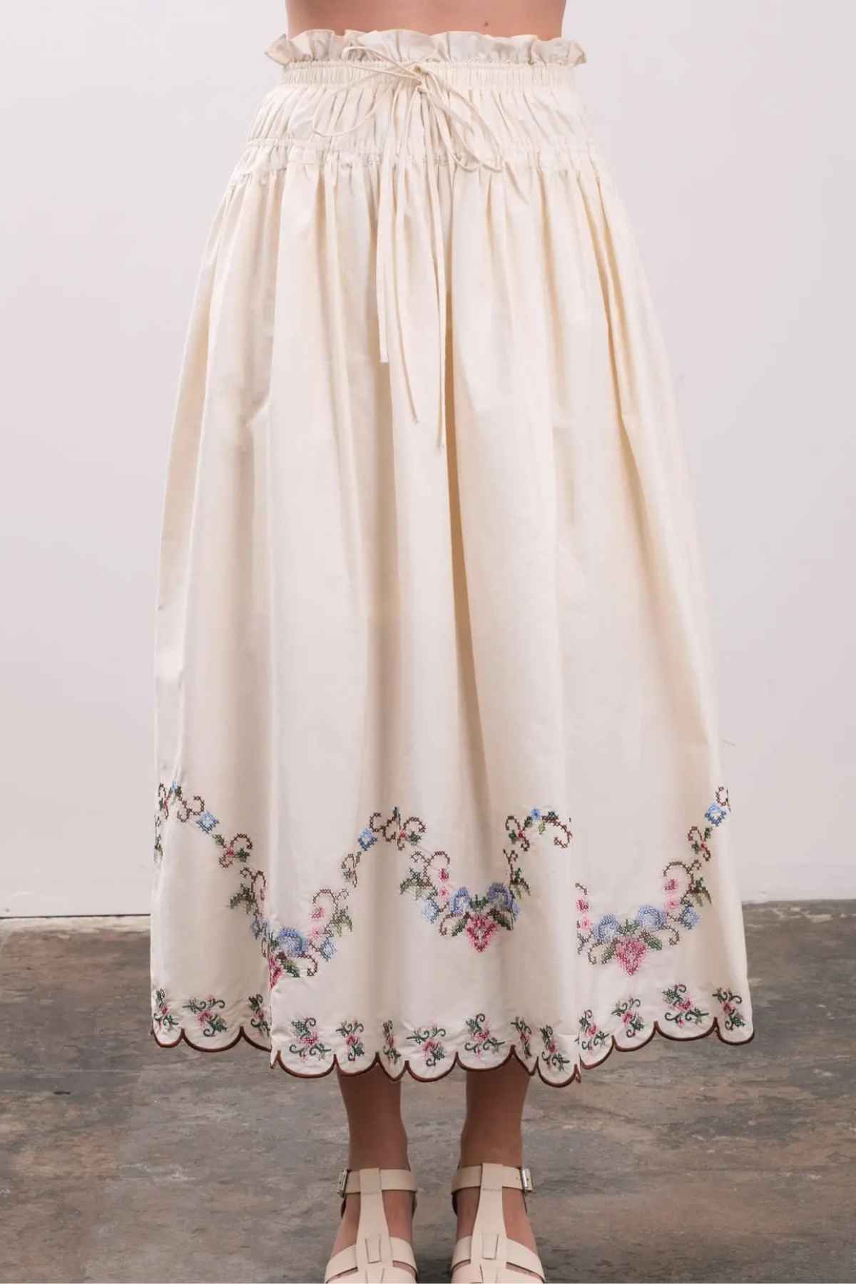 Cross Stitch Floral Skirt