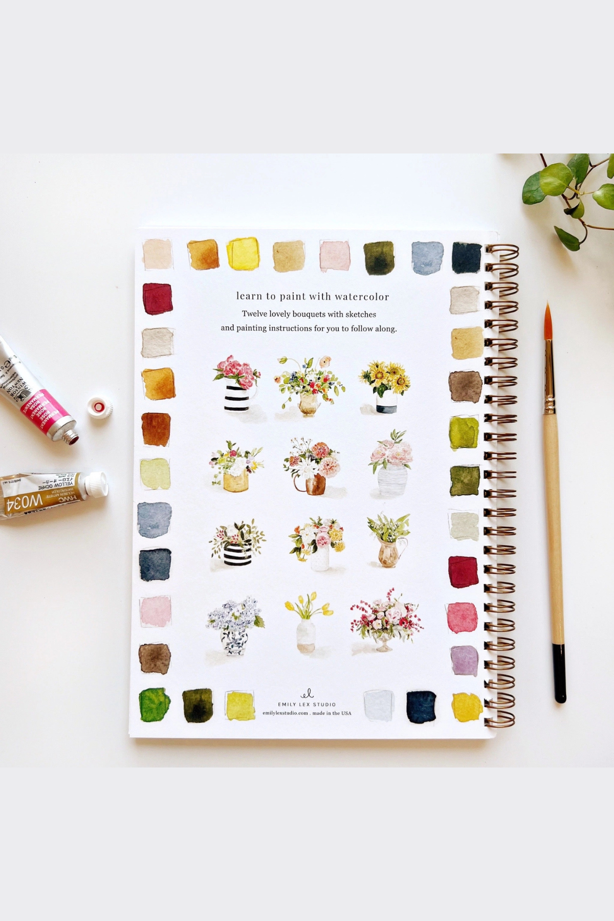 Bouquets Watercolor Workbook
