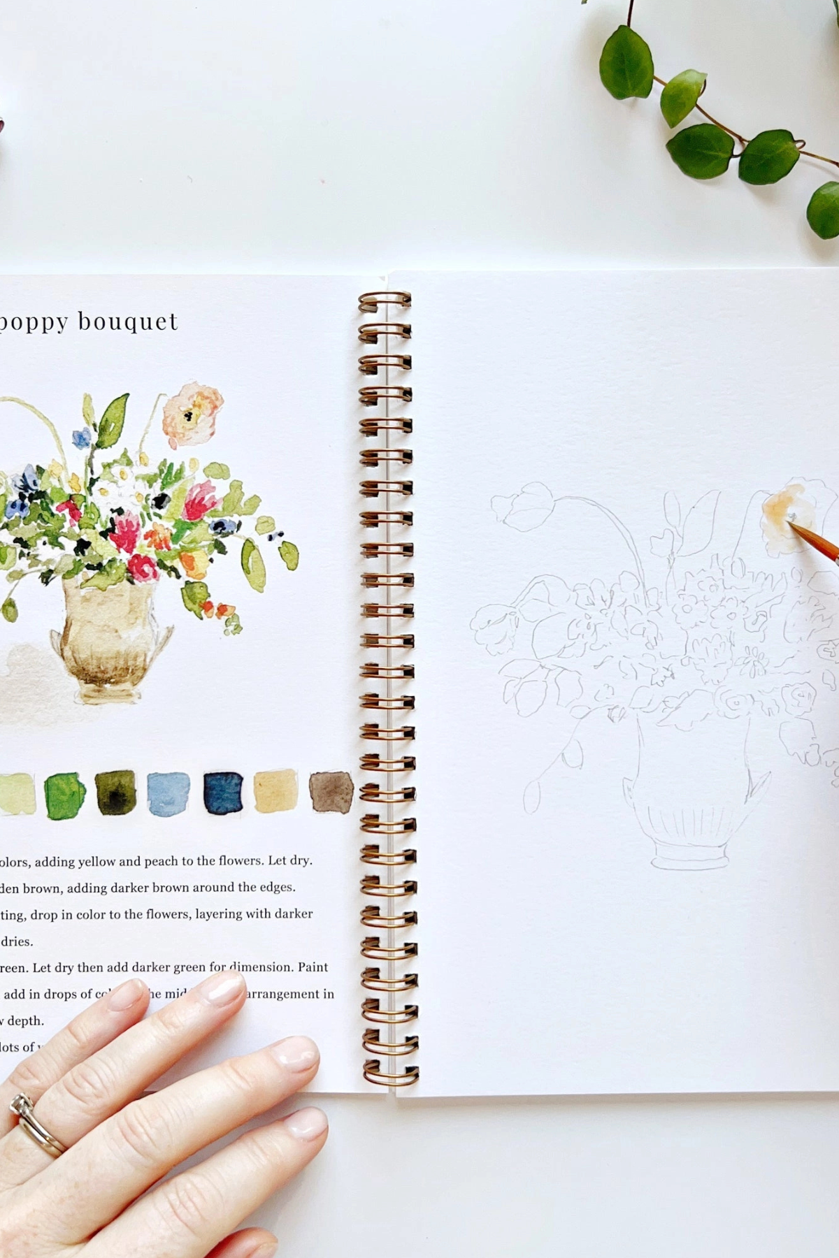 Bouquets Watercolor Workbook