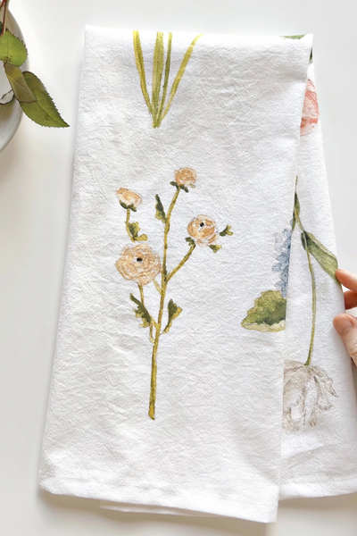 Garden Flowers Tea Towel