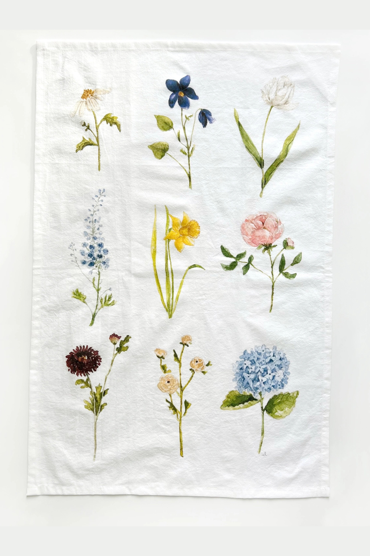 Garden Flowers Tea Towel