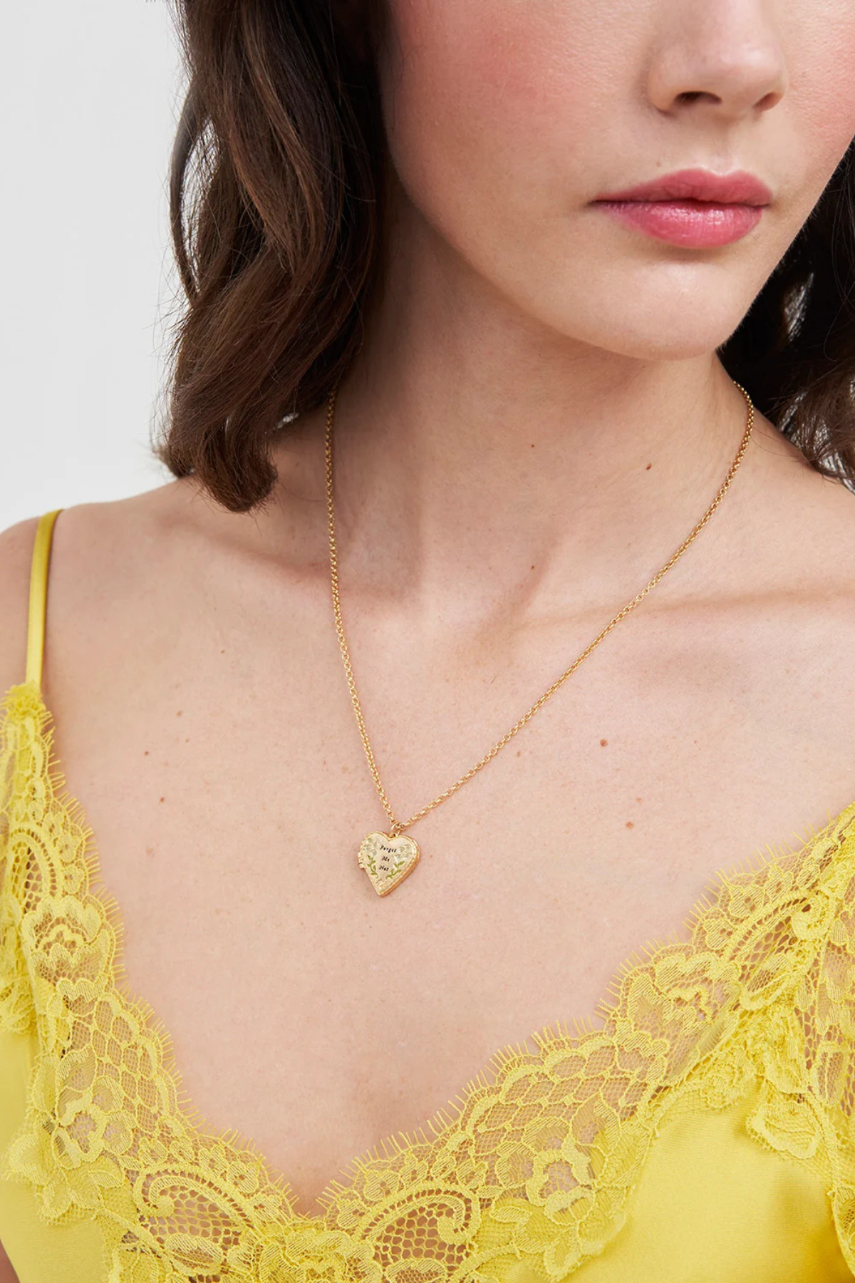 White English Rose Locket Necklace