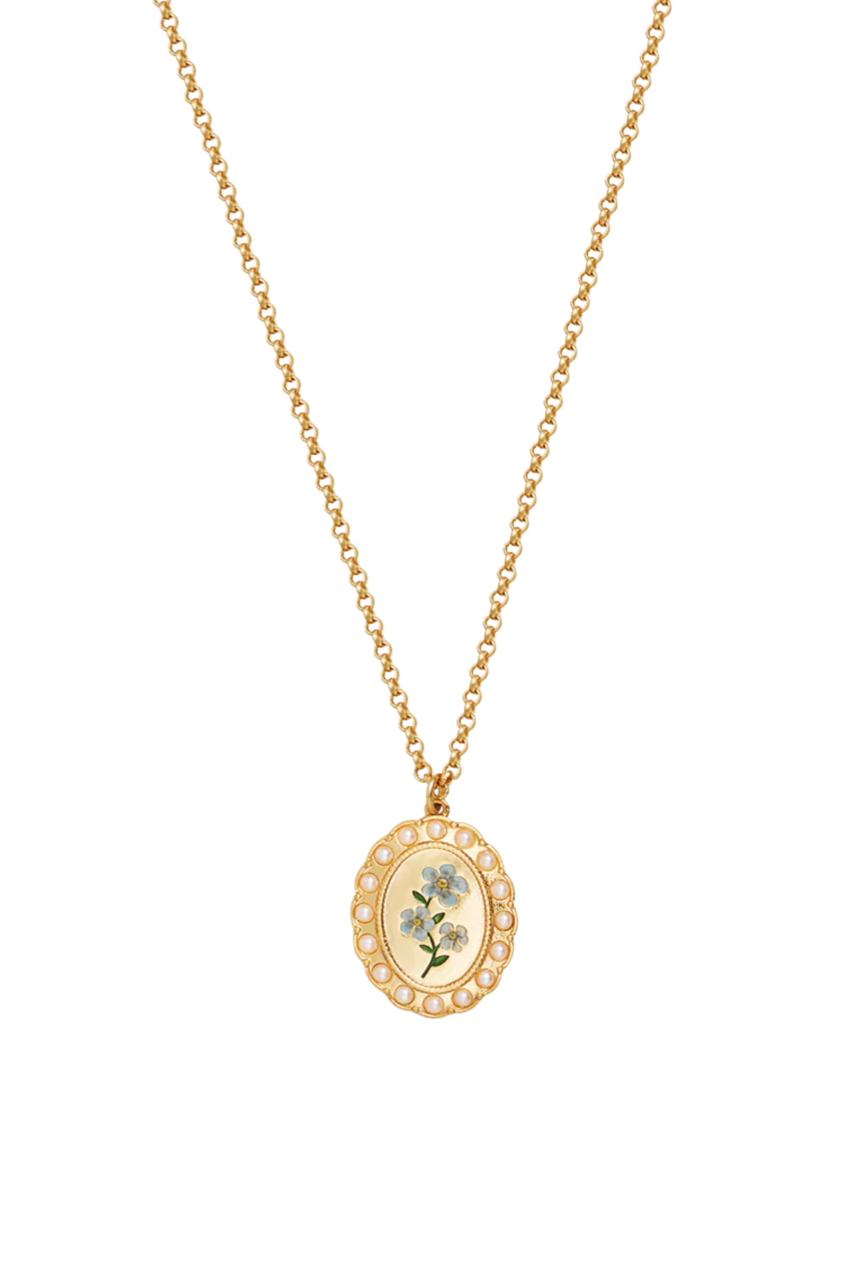 Forget Me Not Cameo Necklace