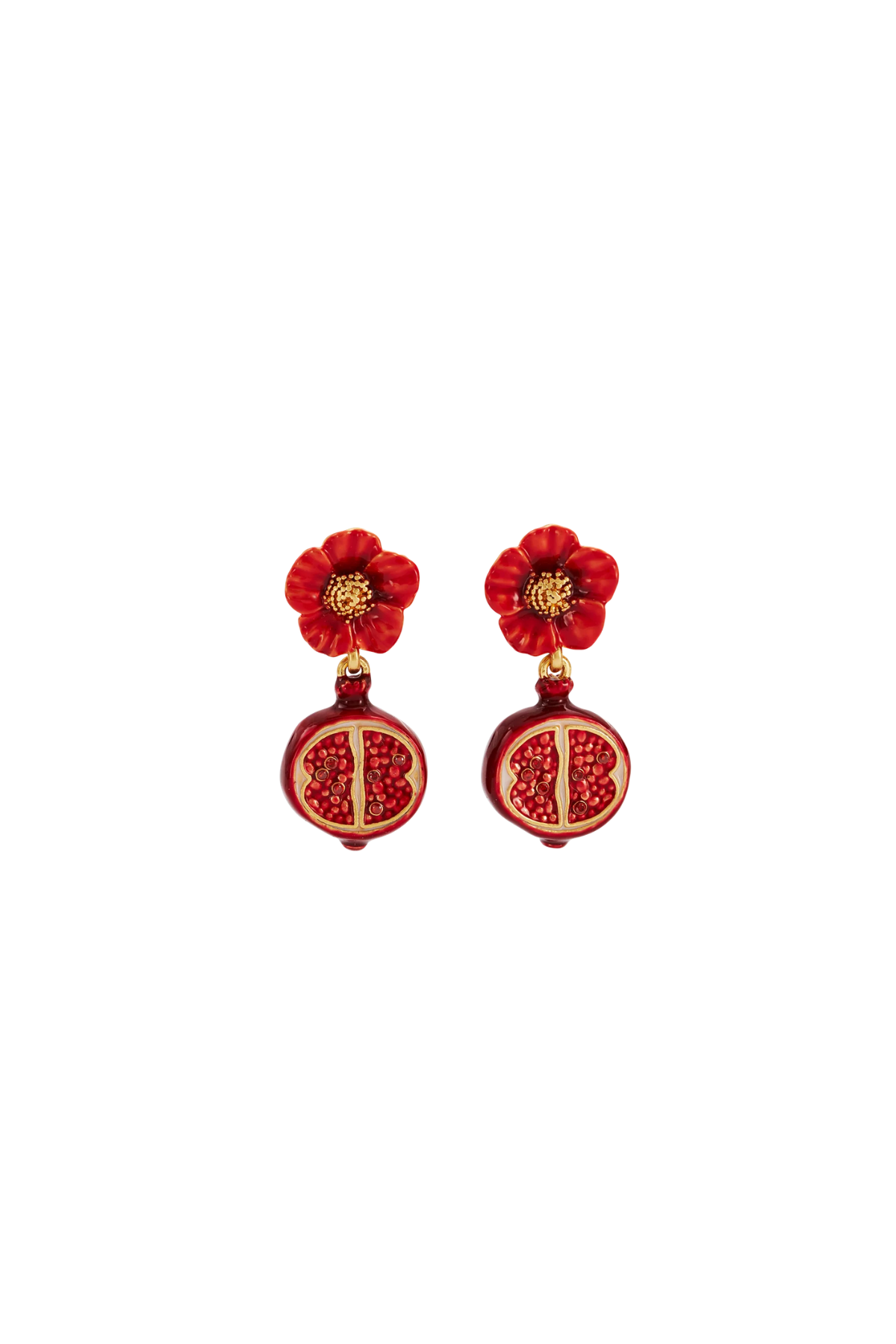 Blossom & Pomegranate Drop Earrings