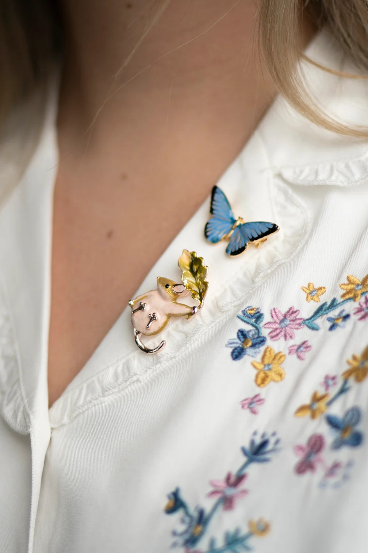 Blue Butterfly Brooch