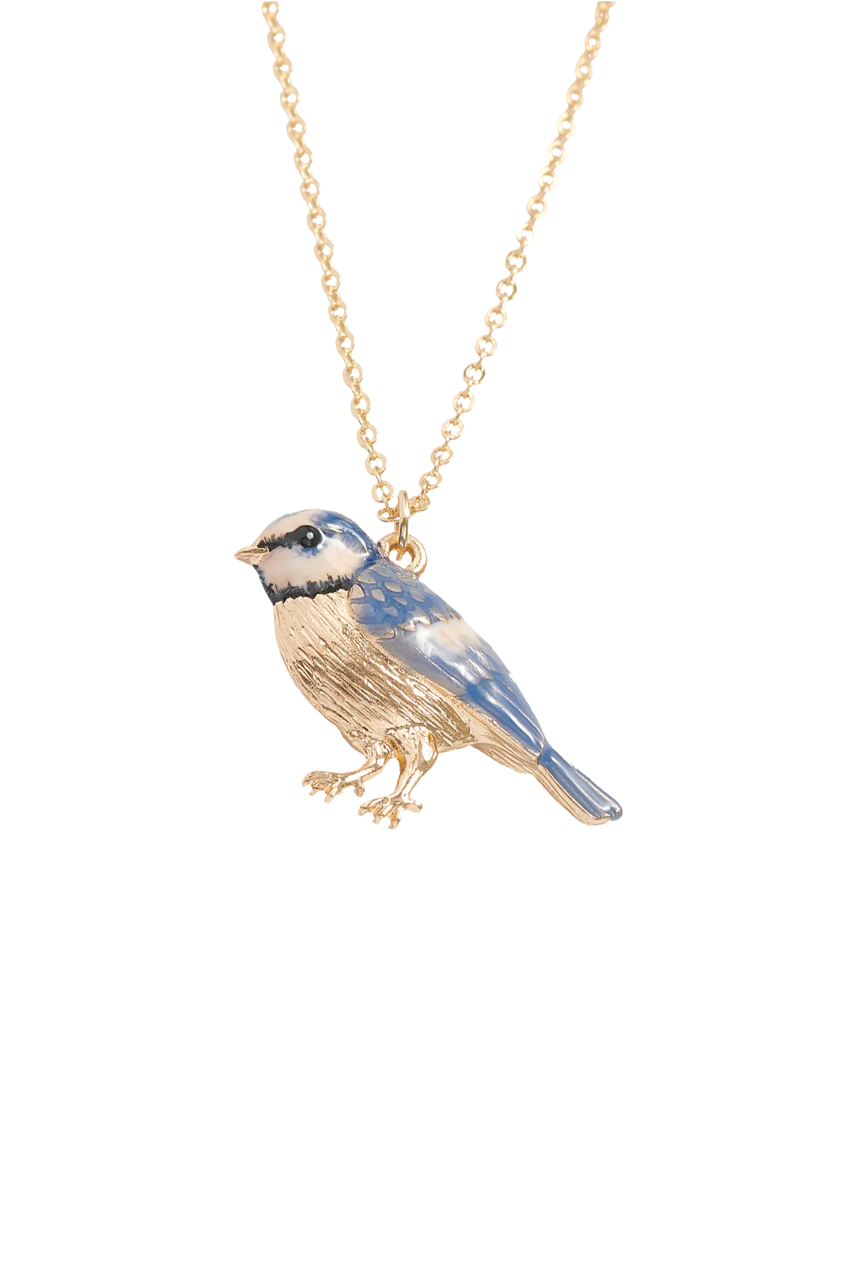 Enamel Blue Tit Short Necklace