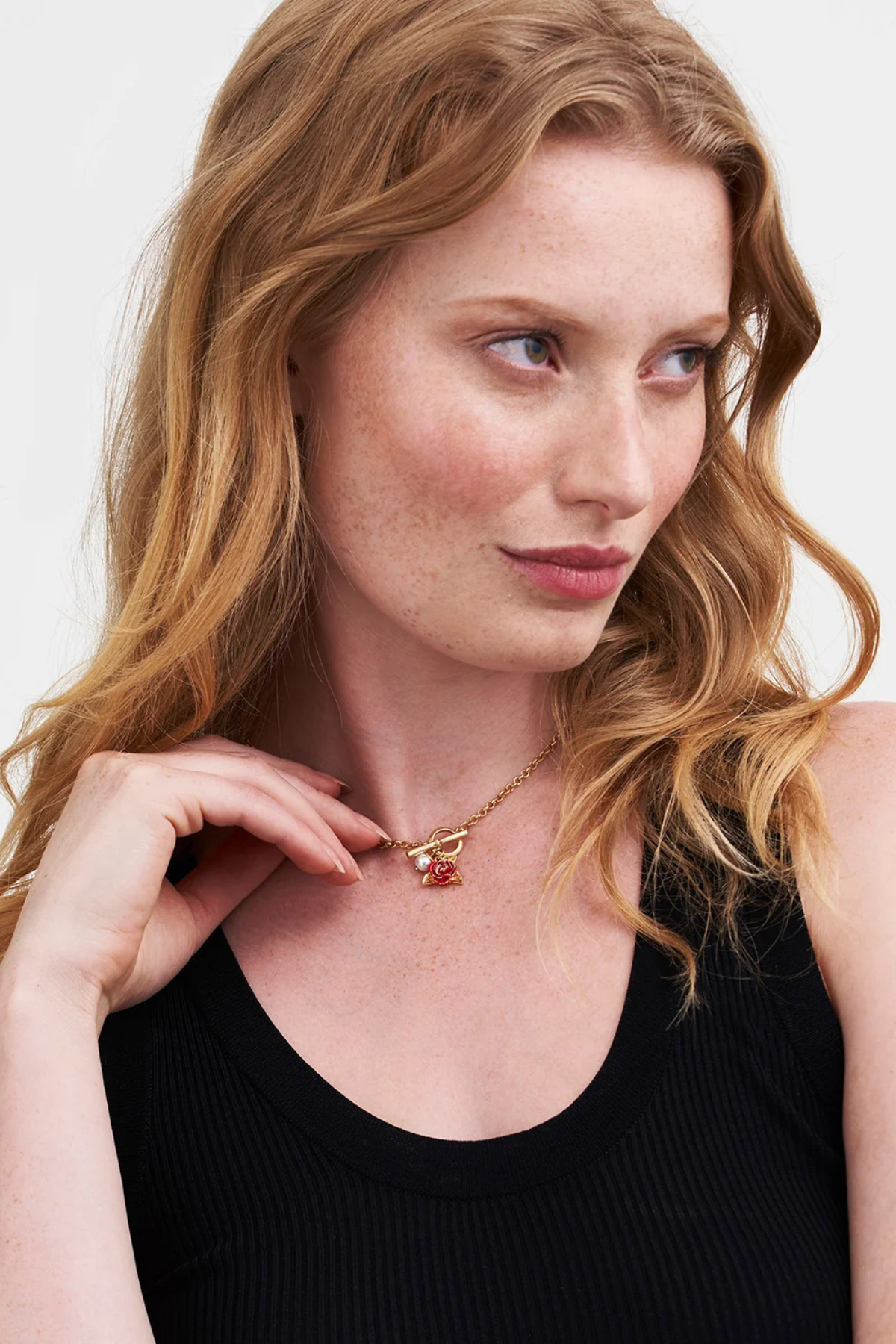 English Rose Pearl Gold Necklace