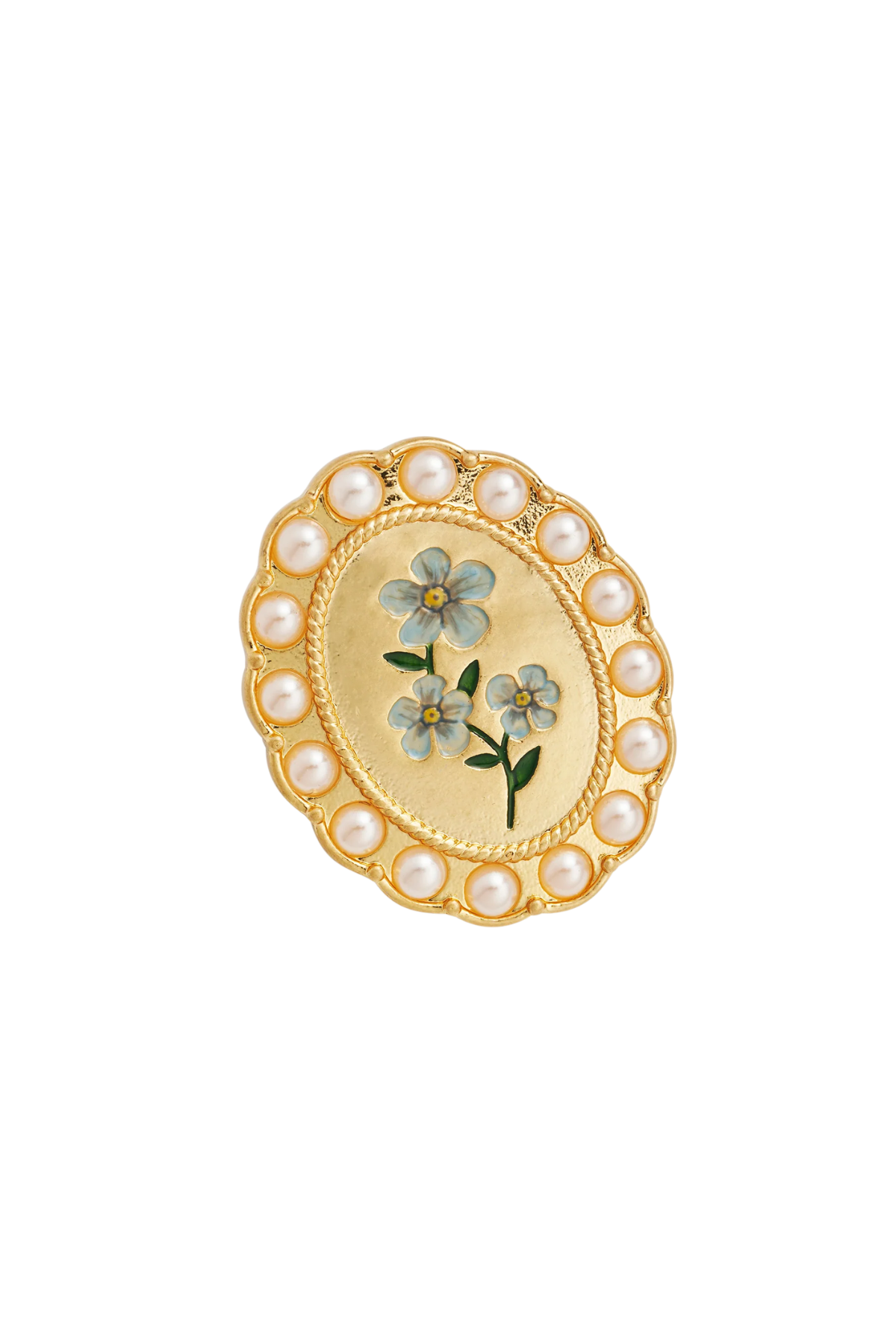 Forget Me Not Cameo Brooch