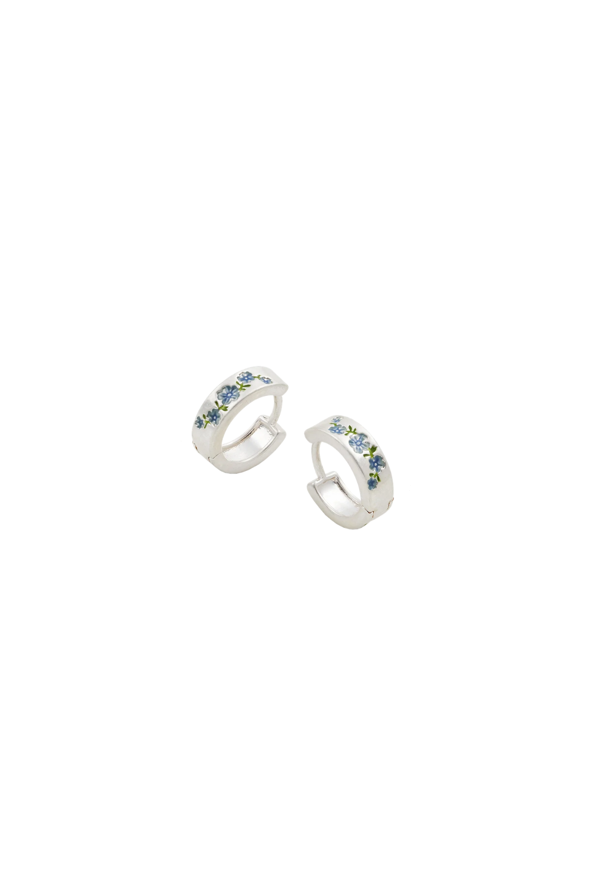 Forget Me Not Mini Hoops Silver