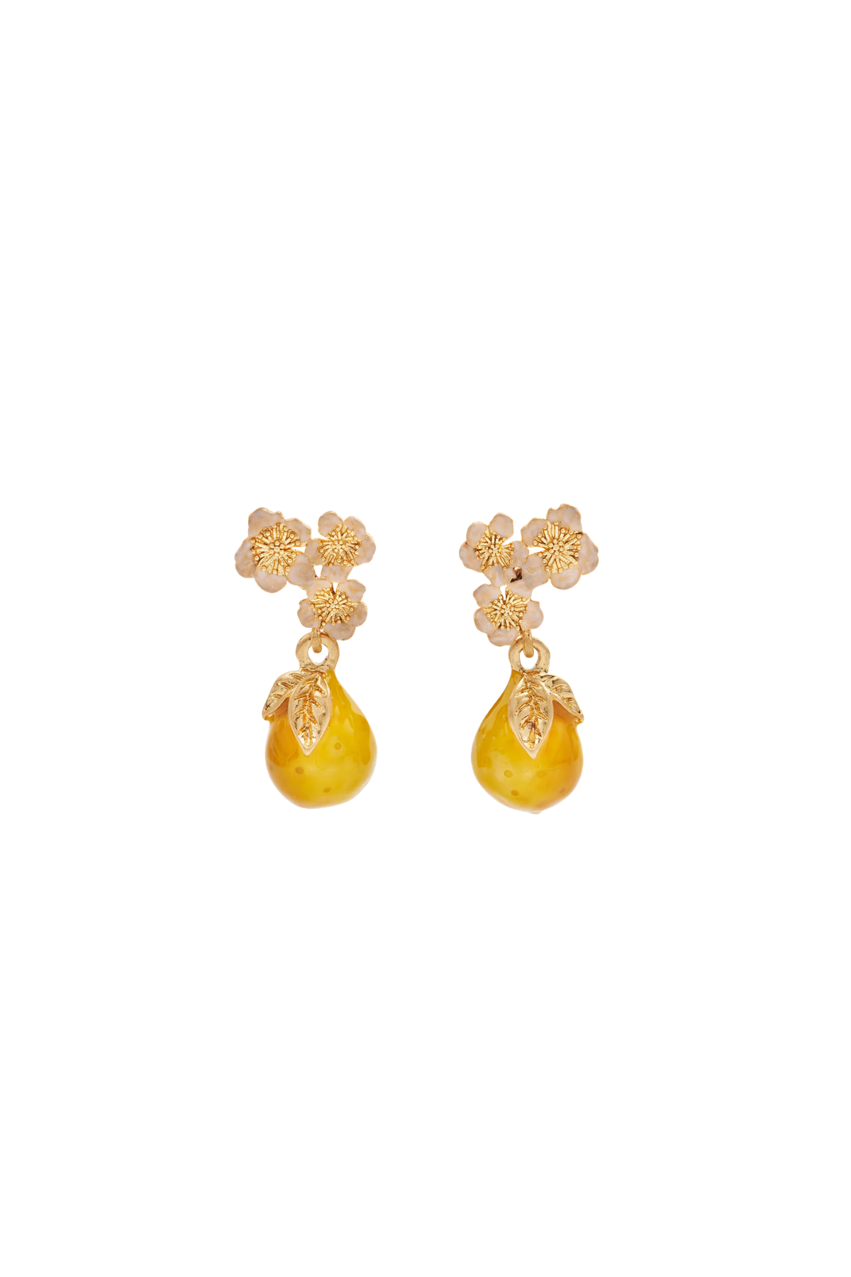 Golden Pear Drop Earrings